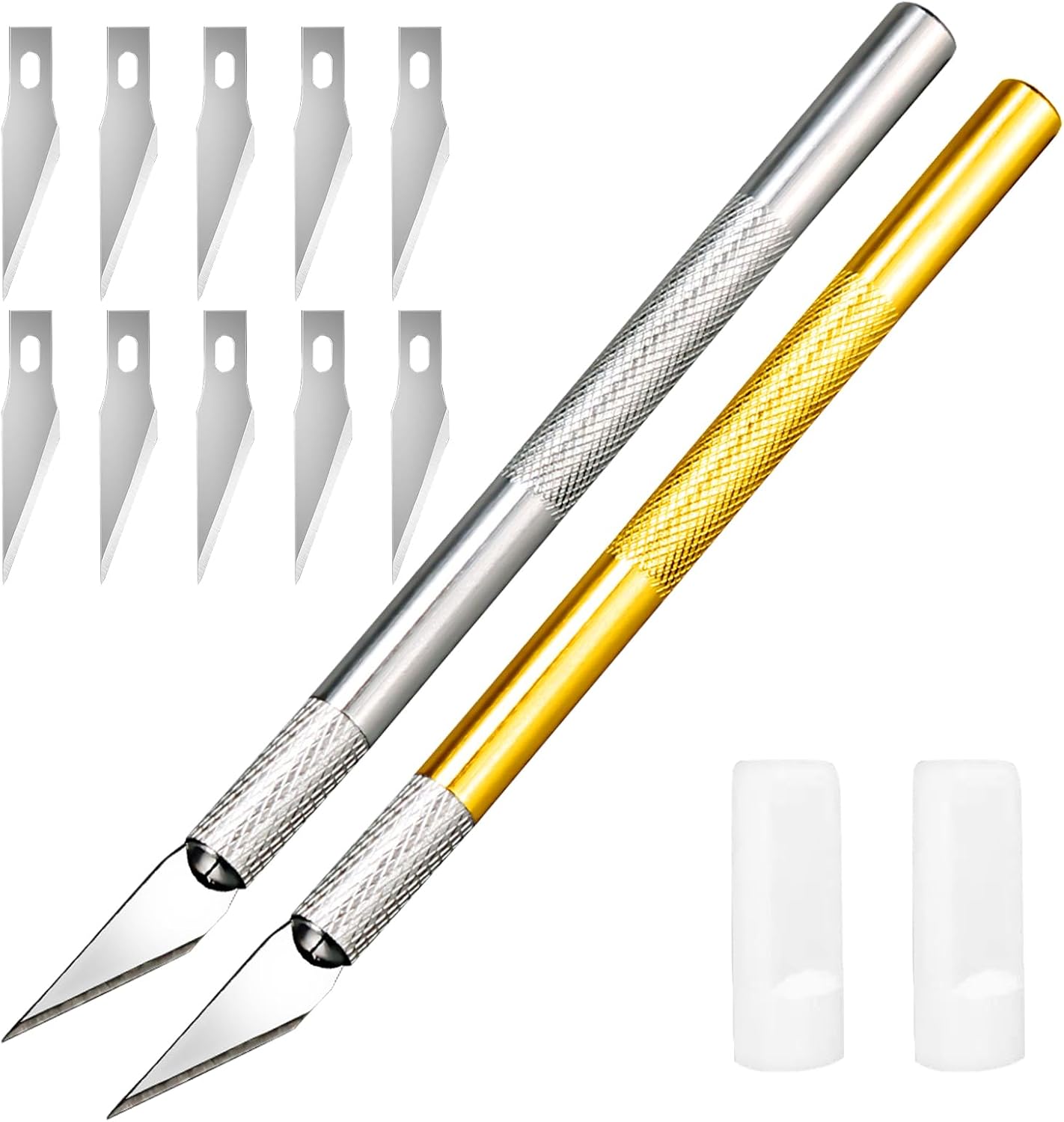 2Pcs Exacto Knife, Professional Craft Knife with 12 Spare Replacement
