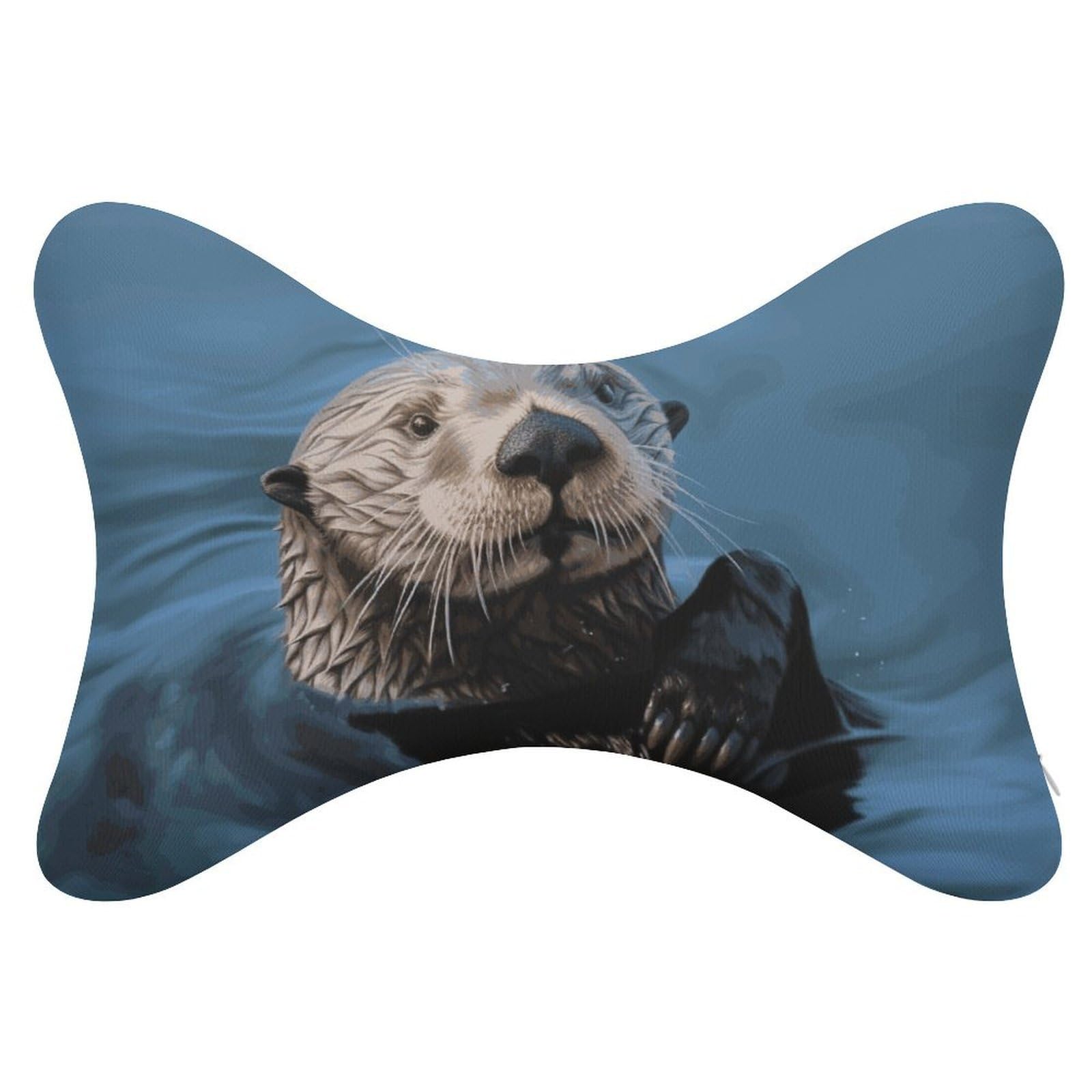 Adfgyerh Style Sea Otter(1) Pillow ，Memory Foam Pillow Core，Cushion,Provide Neck Support，Car Pillows For Travel Car Seats And Home Offices.