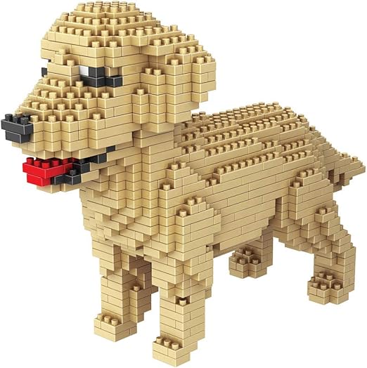 Bits and Pieces - Dog 3-D Block Puzzle - Dog Breed Building Blocks - Construction Model Set (Golden Retriever)