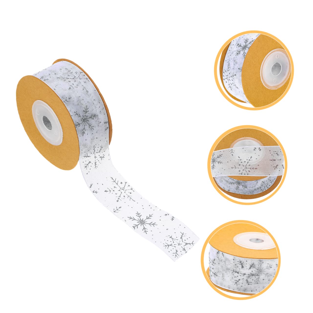 TEHAUX 4rollen Weihnachtsdeko Schleifenband Mit Schneeflockenmuster Für Geschenkverpackung Und Bastelprojekte Geeignet Für Festliche Anlässe Und Dekorationen