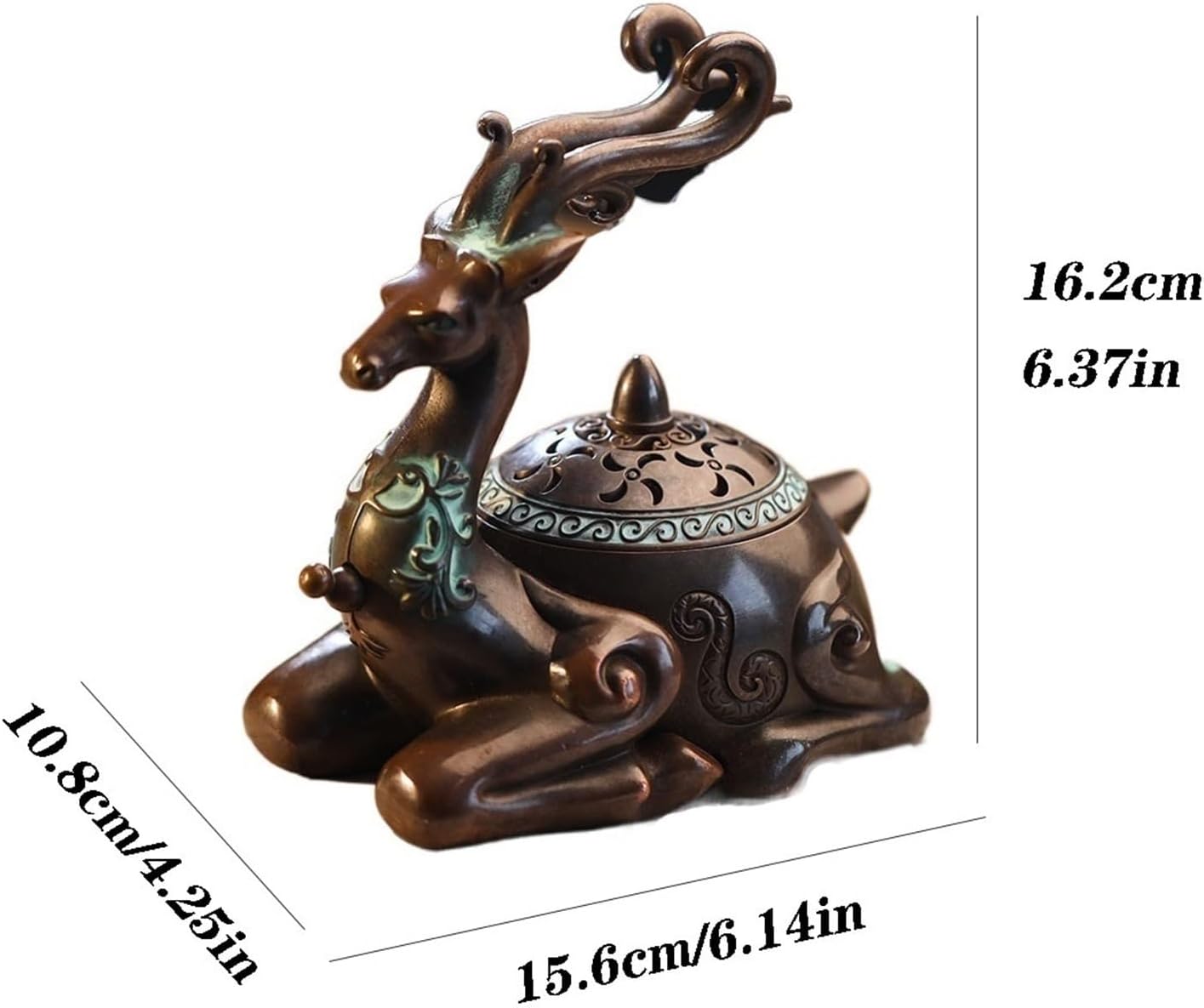 Incense Stick Holder Vintage Deer Shaped Incense Burner Decoration Interior Burner Light Luxury Copper Incense Holder Desktop Censer Decoration Incense Holder for Sticks