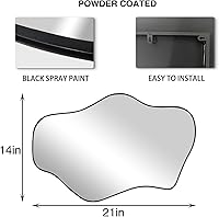 Vista 6 de Espejo de pared irregular, espejos asimétricos de 21 x 14 pulgadas, espejo moderno sin marco para pared, espejos de forma única para sala de estar