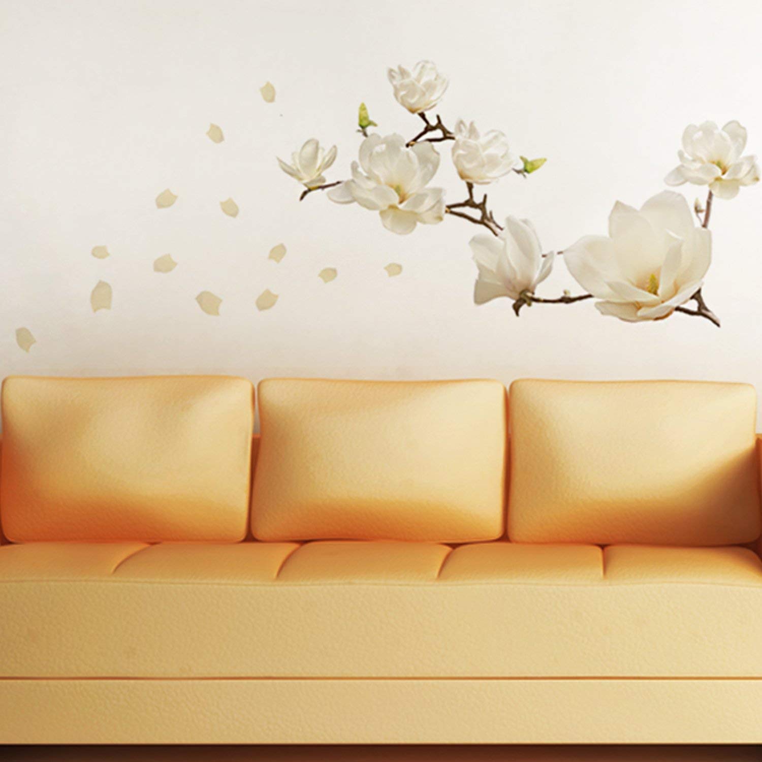 WALPLUS Flowers Wall Sticker Decoration Art Interior Home Small White Magnolia Floral Decal Paper Living Room Family - Image 2