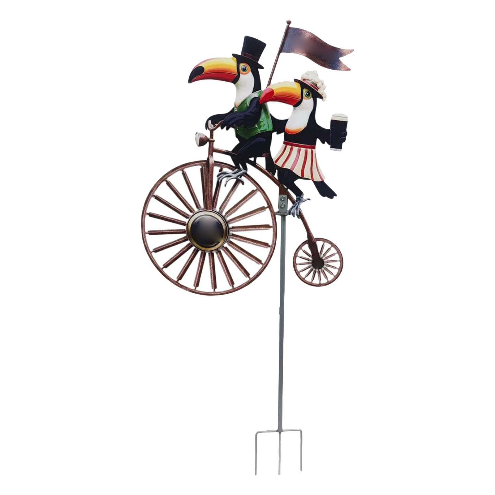 Girouette animée oiseau à bicyclette pour sublimer l'ambiance de votre terrasse