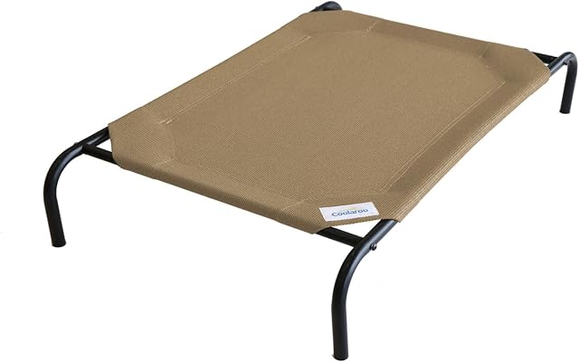 Coolaroo Le lit d'animal de compagnie élevé d'origine, relevé respirant lavable à l'intérieur et l'extérieur, grand, Nutmeg