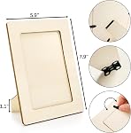 Lawei 12 Pack DIY Wood Picture Frames for Crafts, Unfinished Wooden Photo Picture Frames for 4 x 6 in Photos, Standing Blank Postcard Picture Frames for Crafts, DIY Painting, Home Party Decorate