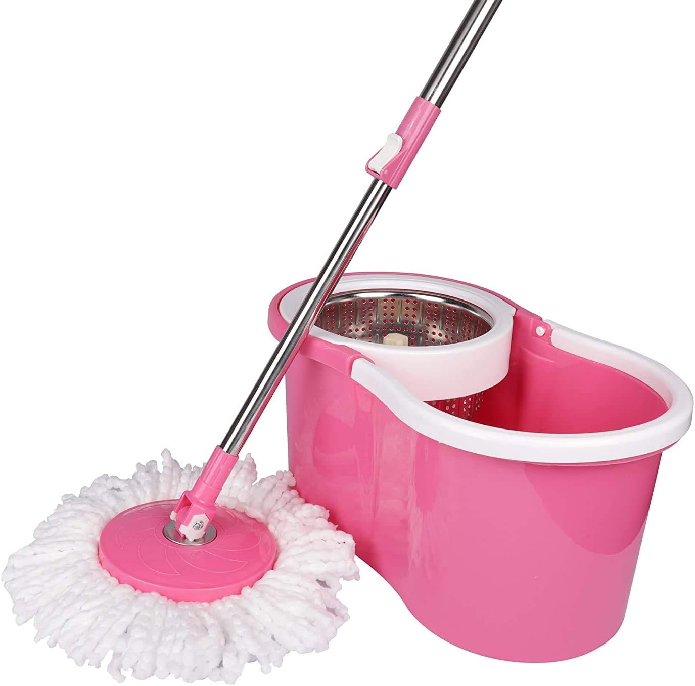 360° Rotating Head Easy Magic Floor Mop Bucket 2 Head Microfiber Spinning