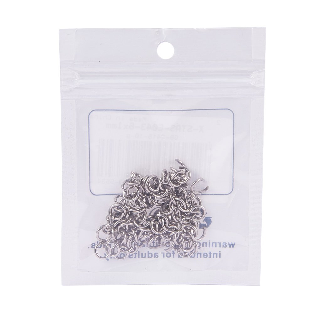 Anneaux Ouverts Acier Inoxydable 6x1 Mm - Lot De 1000 Pièces - Pour Fabrication De Bijoux, Maille Chaîne - 6