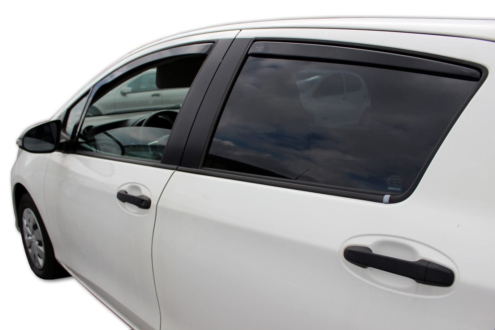 J&J AUTOMOTIVE Deflettori d'Aria per Toyota Yaris 5-Porte Berlina 2011-2019, Set da 4 Pezzi, Nero Fumé Oscurato Heko