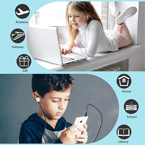 Miniatura 6 de QearFun Auriculares con forma de dona para niños, bonitos auriculares intrauditivos con cable, regalo para niñas y niños escolares con micrófono y