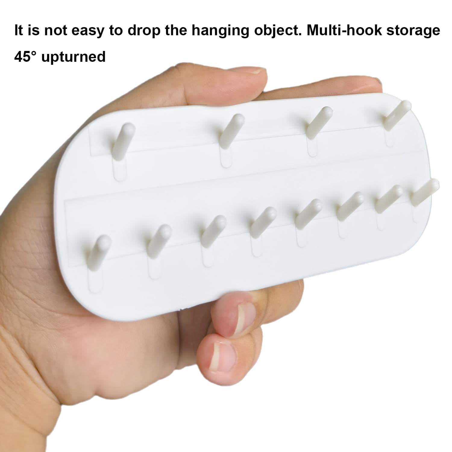 2 Pack Wall Mounted Necklace Holder - 12 Hooks Each, Self-Adhesive, White Jewelry Organizer For Home
