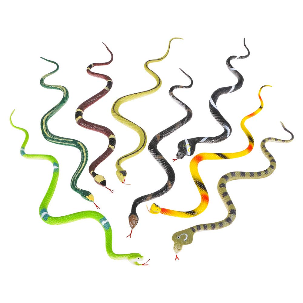 Rhode Island Novelty 14 Inch Rain Forest Snakes, One Dozen Assorted