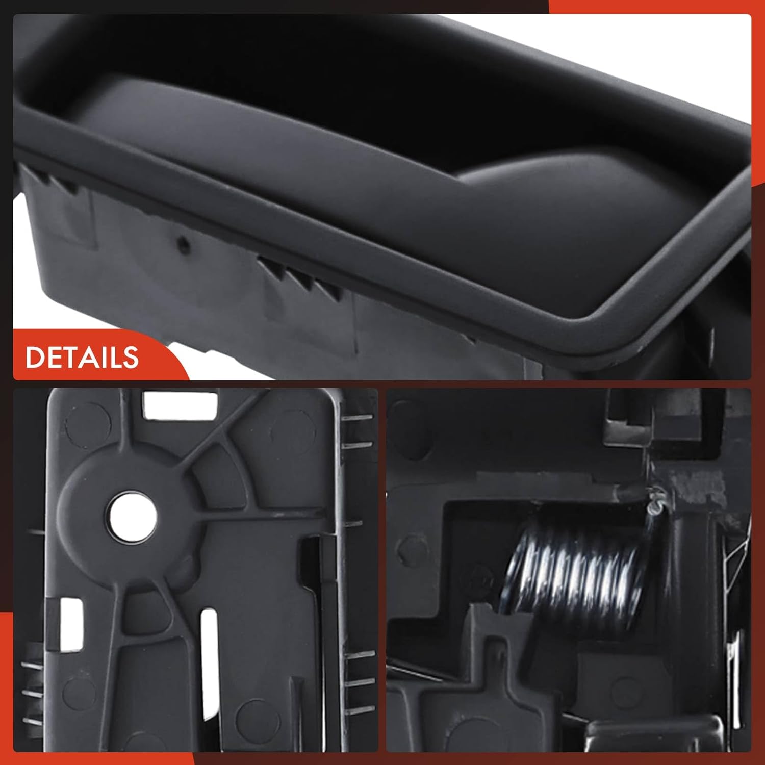 A-Premium Inside Interior Door Handles Compatible with Ford Mustang 2005 2006 2007, Textured Black, 2-PC Set, Front Driver and Passenger Side