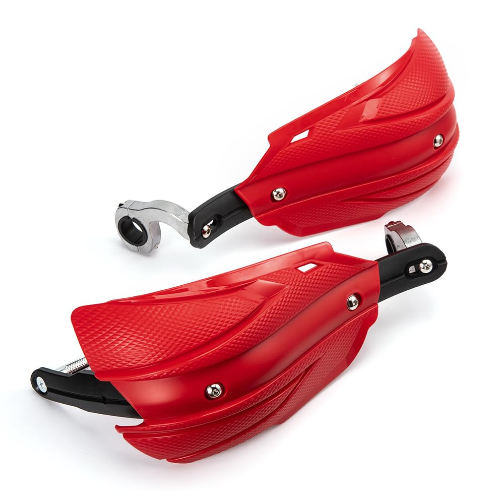 Paramani per moto Universale 22mm 25mm 28mm Grip Protector Shield Motocicletta Motocross Scooter Antivento Manubrio Proteggi Manubrio. (Rosso)