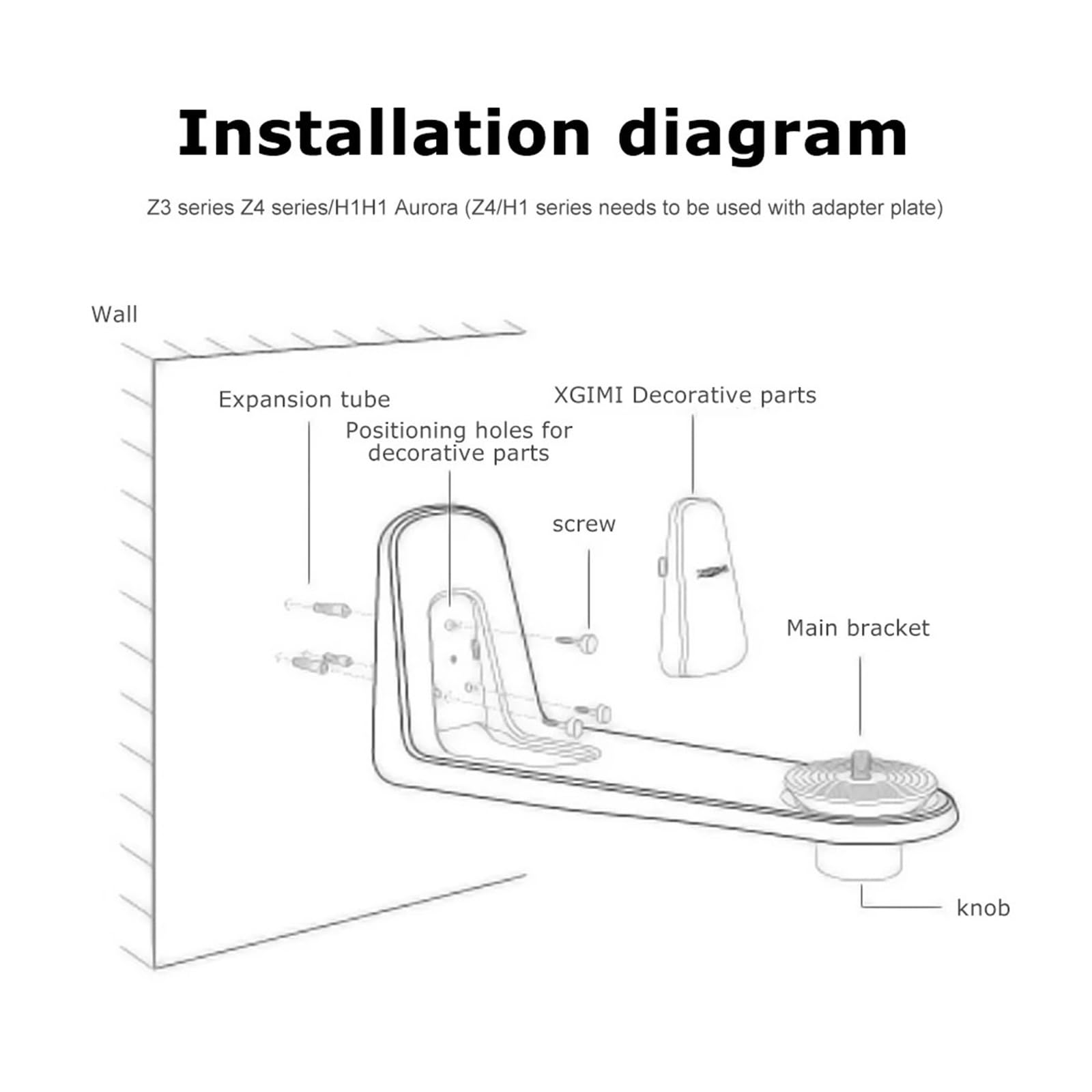 Soporte De Montaje En Pared, Compatible con XGIMI, Changhong Dangbei Xiaomi | Soporte de montaje en pared con ángulo ajustable for instalación del proyector