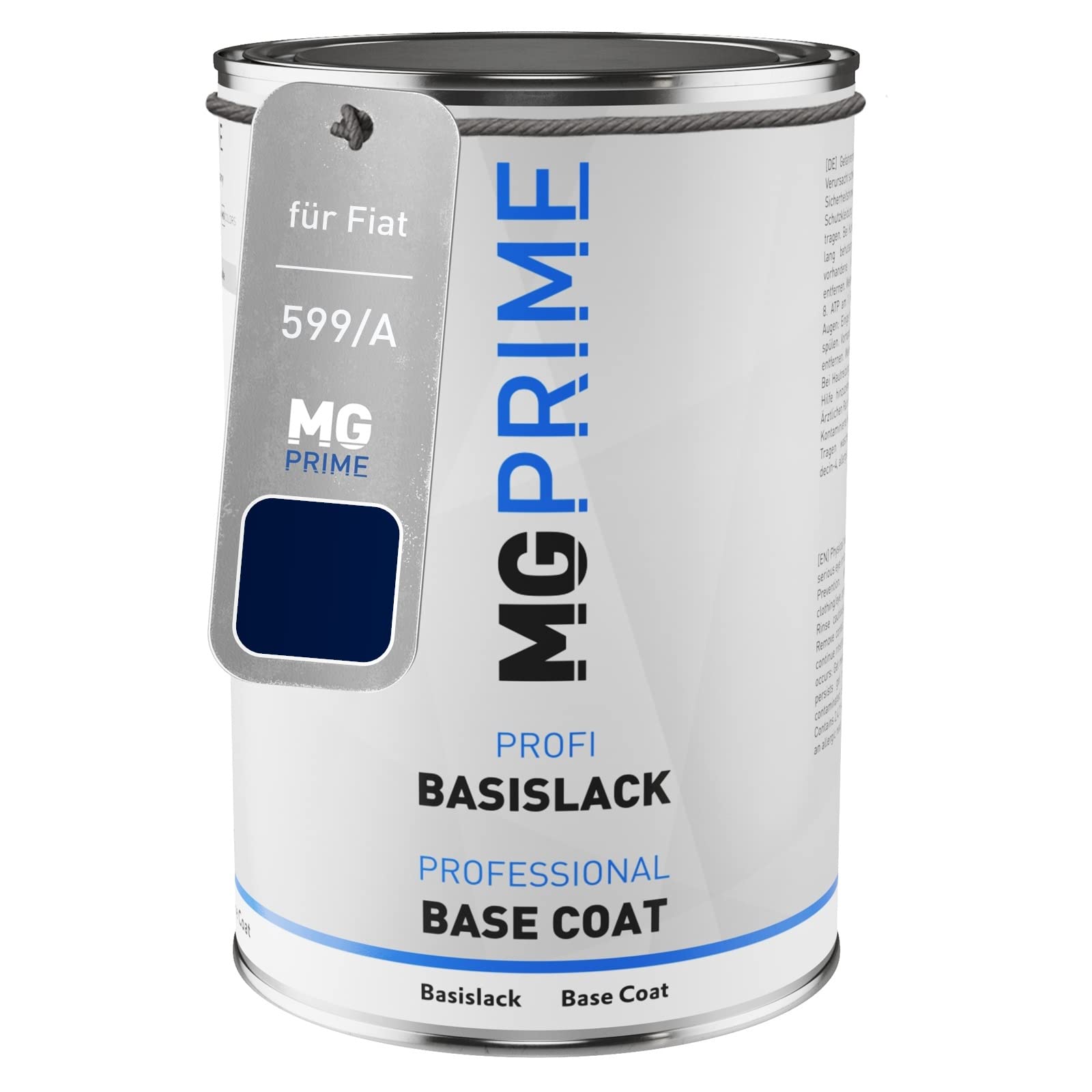 MG PRIME Vernice per auto Barattolo pronto all’uso per Fiat 599/A Blu Magnetico Metallic/New Orleans Blue Metallic Vernice di base 1,0 litri 1000ml