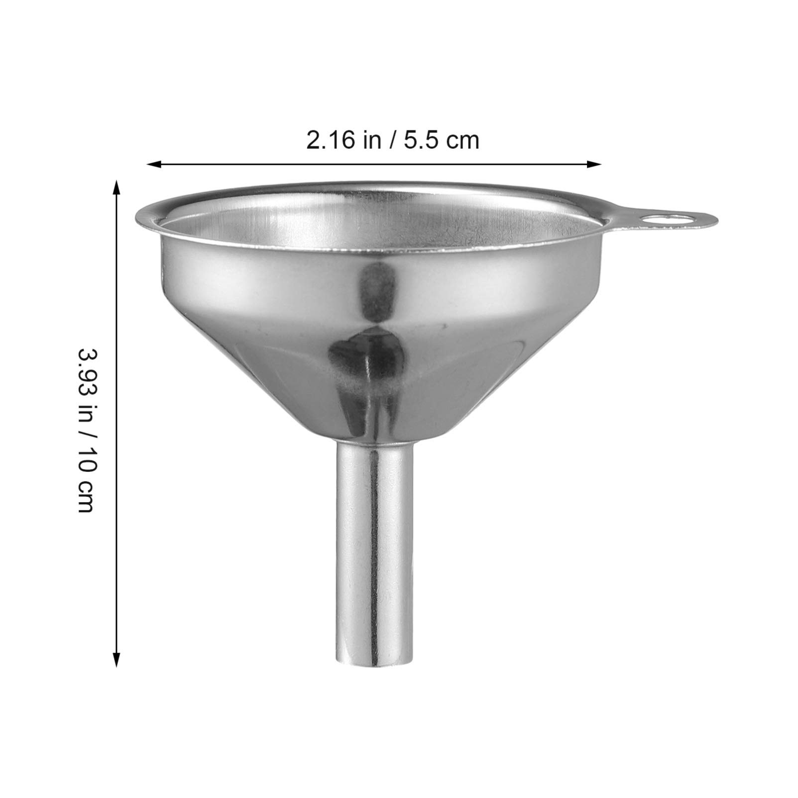 Hemoton Mini Food 2pcs Metal Oil Liquid Funnels Stainless Steel Kitchen Funnel with Handle Cooking Funnel Set for Transferring Liquid Oil Wine Powder Metal Funnels Small Strainer