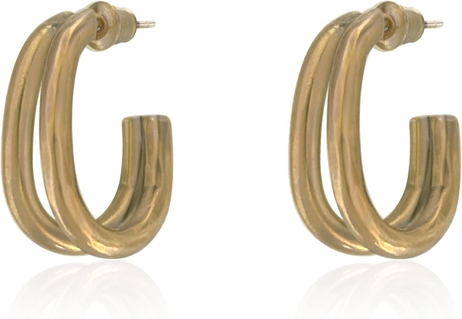 Vintage Copper Earrings Double Hoop Earrings for Women, Hypoallergenic Bronze Hoop Earrings