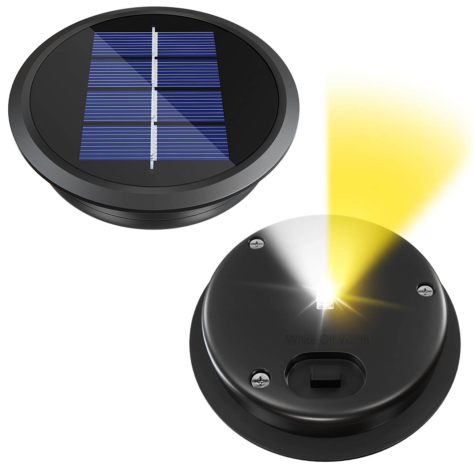Photo 1 of 2 Pack Solar Light Replacement Top, 2 Mode White and Warmwhite , Waterproof LED Replacement(Top 3.35 Inch, Bottom 2.83Inch) for Outdoor Garden, Pathway, Yard Lights & Decor