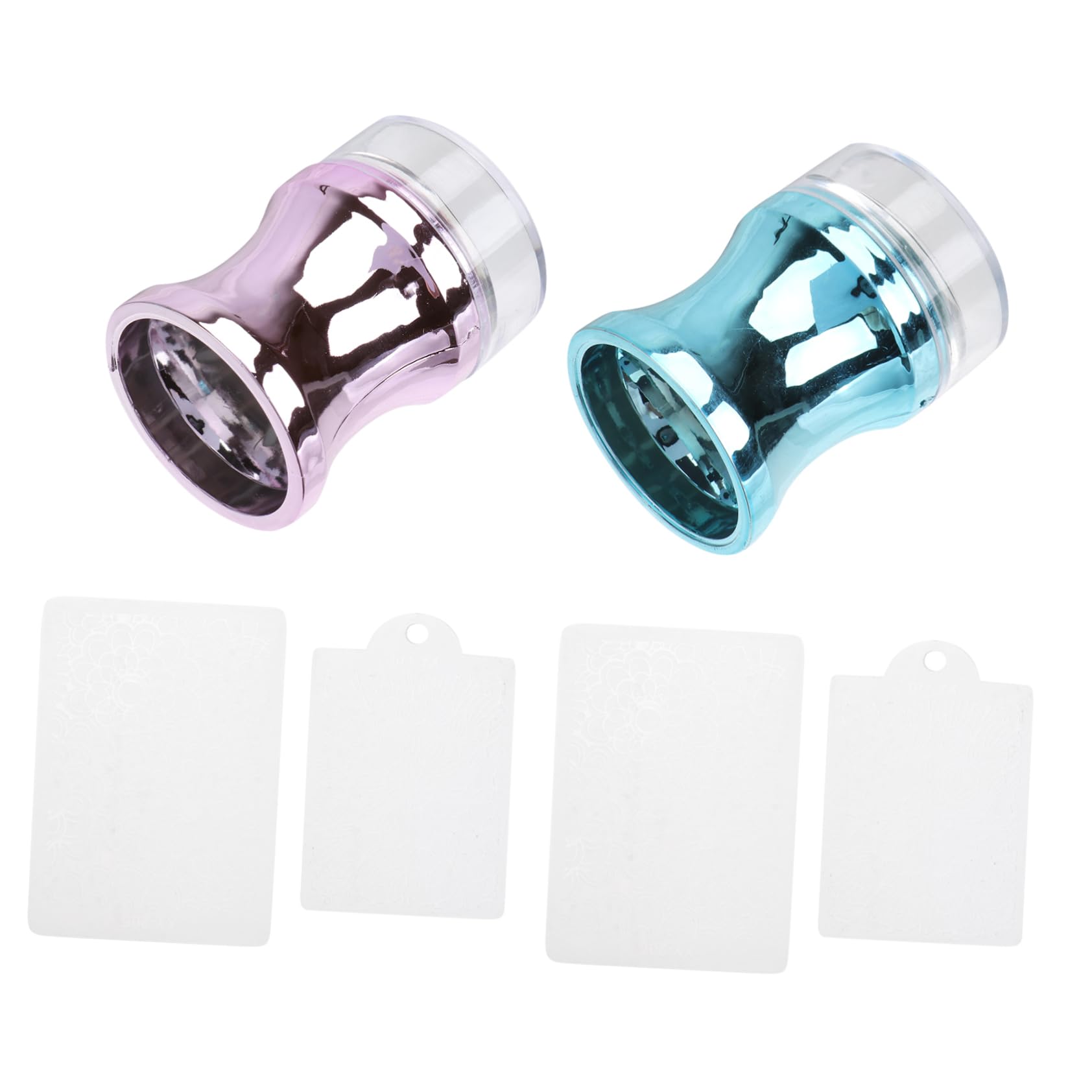 minkissy Set Di 4 Strumenti Per Nail Art 2 Timbri E 4 Raschietti Set Di Decorazioni Per Nail Art Per Donne E Ragazze