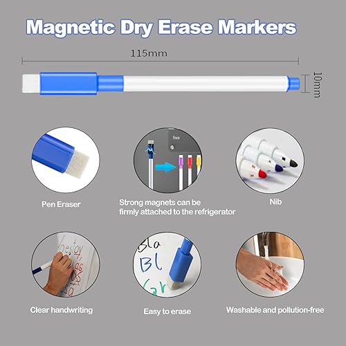 Miniatura 2 de Calendario magnético acrílico de borrado en seco para refrigerador, calendario mensual magnético para refrigerador, calendario de borrado en seco