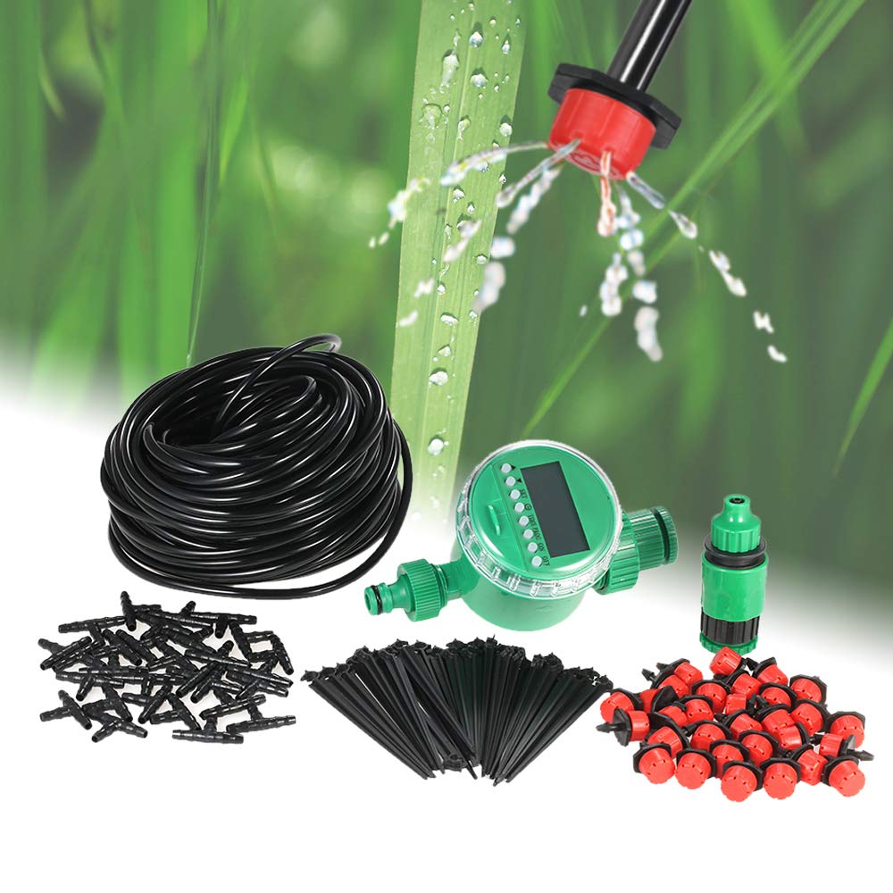 Irrigation Set, Morelian 25m Micro Drip Irrigation System with Auto