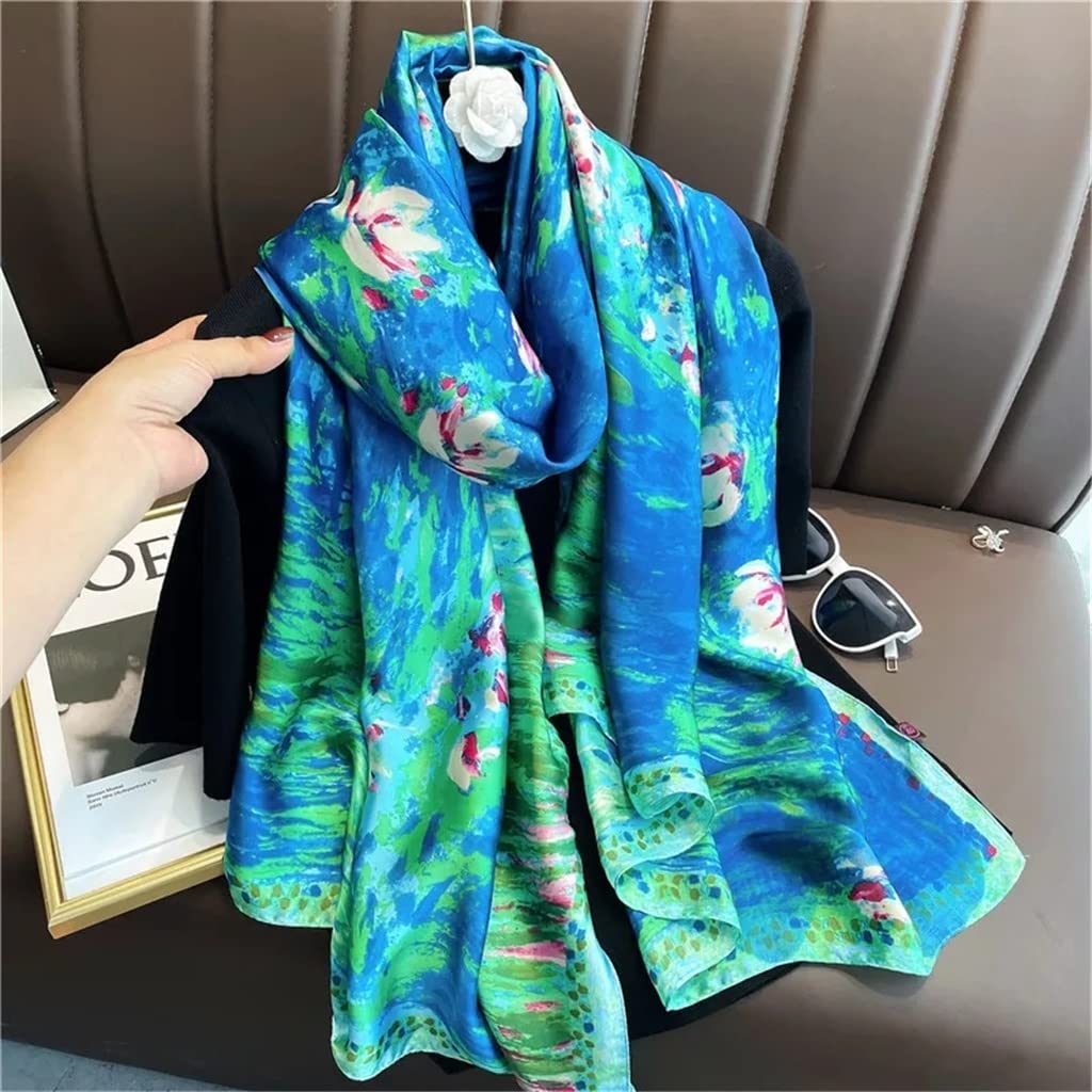 Pañuelo de Seda para Playa, pañuelo para Mujer, pañuelo para el Cuello, pañuelo para la Cabeza, pañuelo para la Cabeza, pañuelo para la Cabeza, pañuelo para la Cabeza (90 x 180 cm)