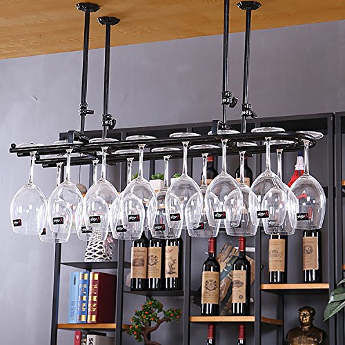 JHGJBJ Wine Cup Holder Suspension Decoración Retro Wine Racks Bar Portavasos Wine Cup Holder Marco de cáliz (Color : A, Tamaño : 100 * 25cm)