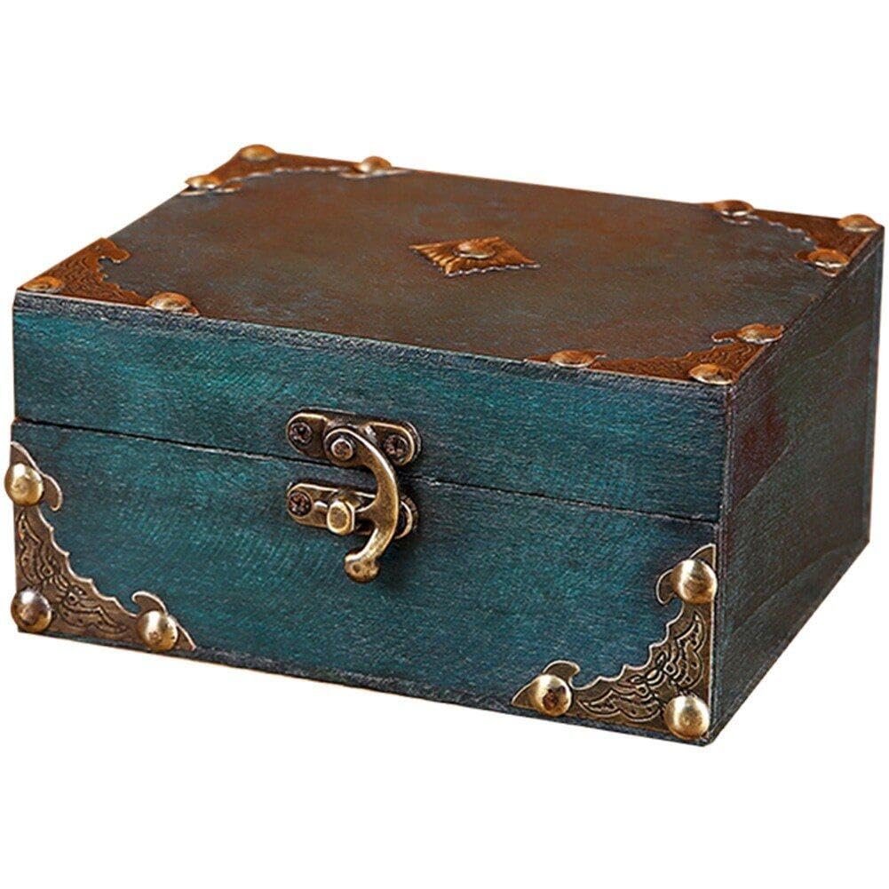 Boîte à bijoux en bois vintage : rangement élégant pour coiffeuse