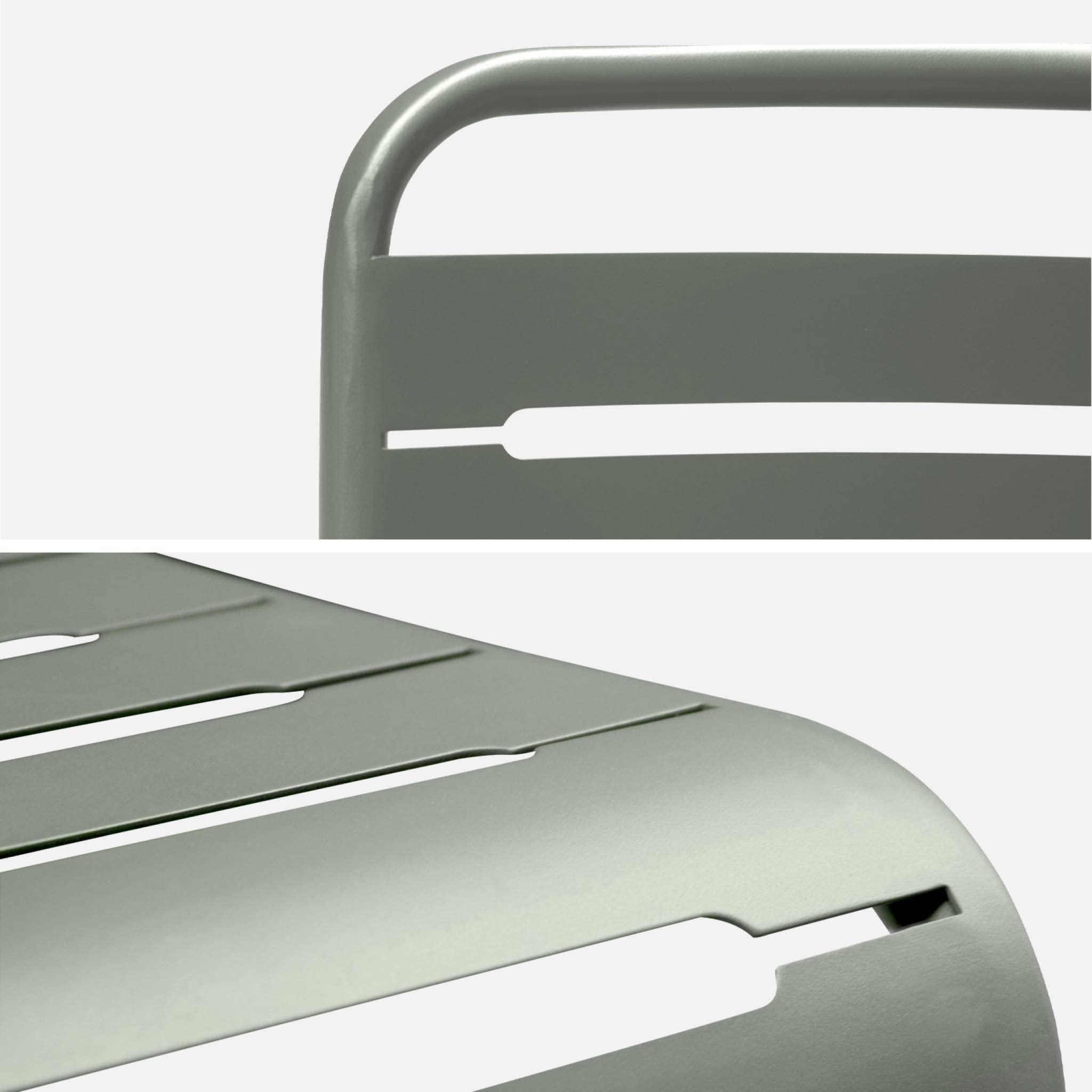 Alice's Garden - Lot de 4 chaises de Jardin Acier. 4 Places. Kaki. Amelia. L44 x P52 x H79cm