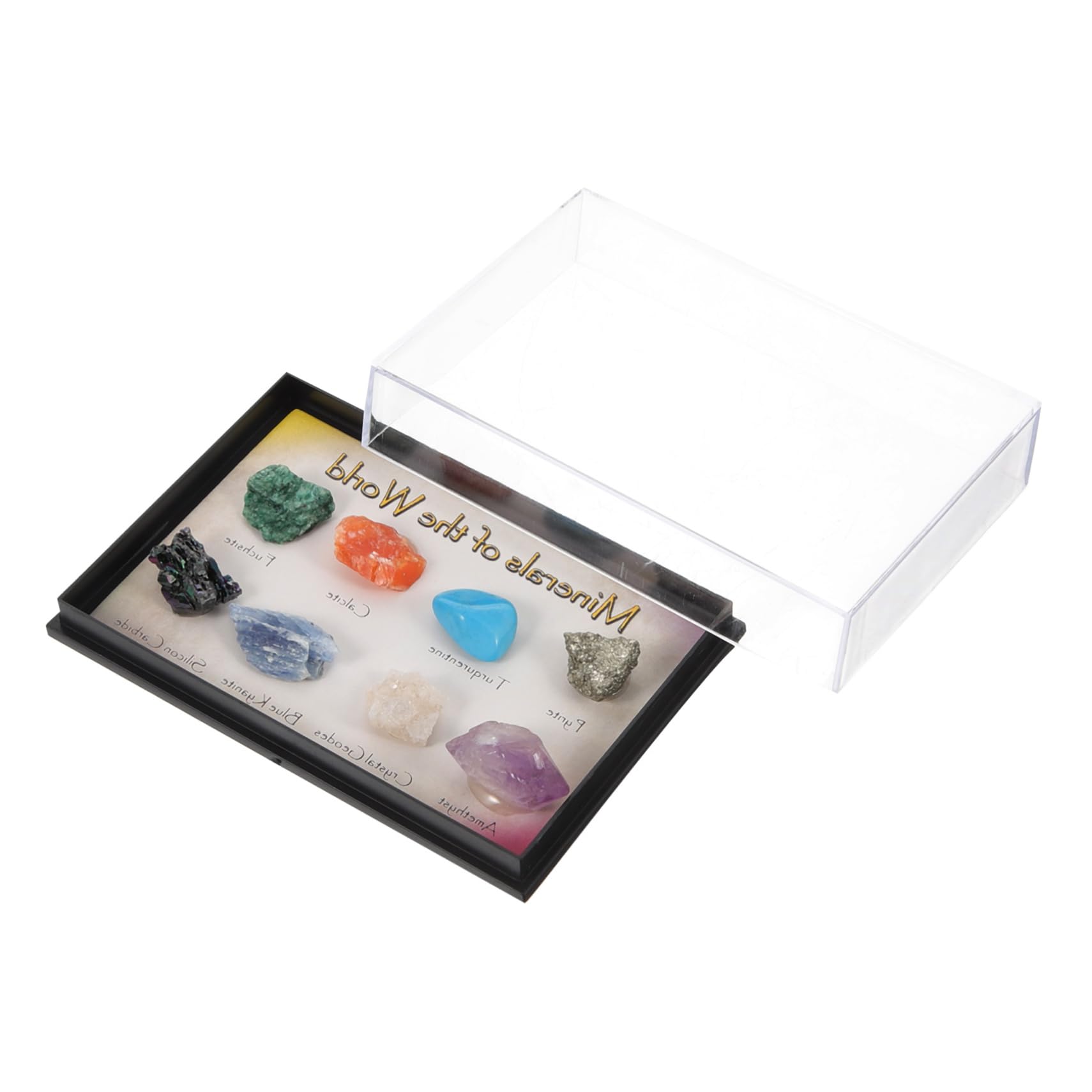 ABOOFAN Mineral Stone Specimen Set Natural Crystal Stones Decor Teaching Tool and Home Decor