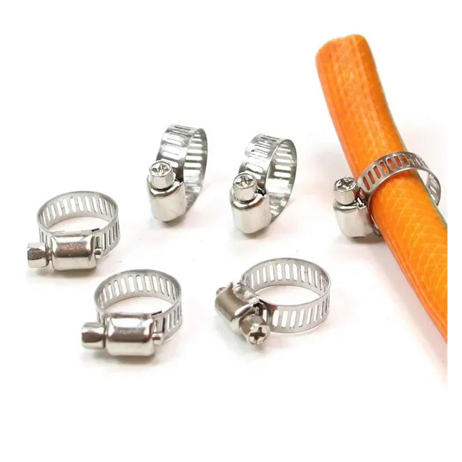 Abrazaderas De Manguera Ajustables 8-44mm, Engranaje Tornillo Sin Fin, Abrazadera Acero Inoxidable, Surtido Tubos, Herramienta Fija Con Clip Automotriz, 90 Uds