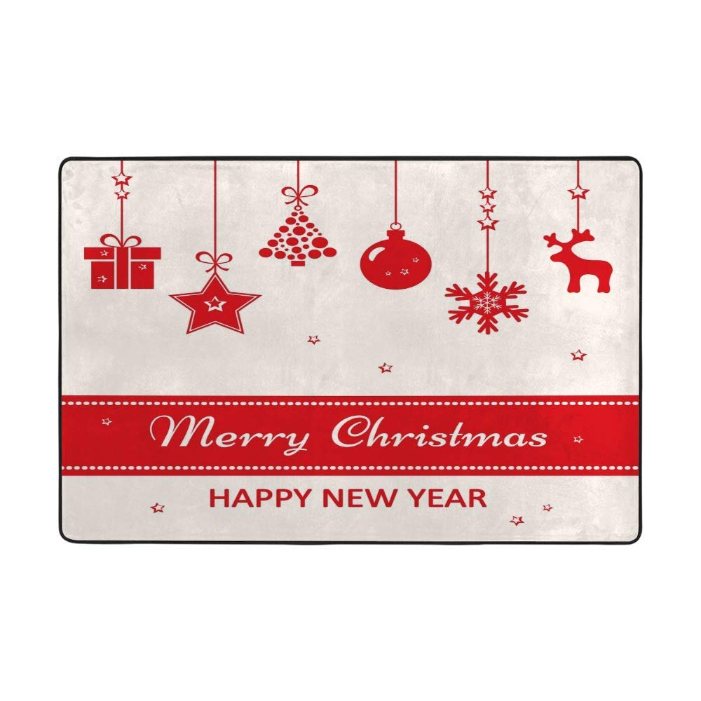 Tapis de sol antidérapant de salon pour décoration chaleureuse de Noël et Nouvel An