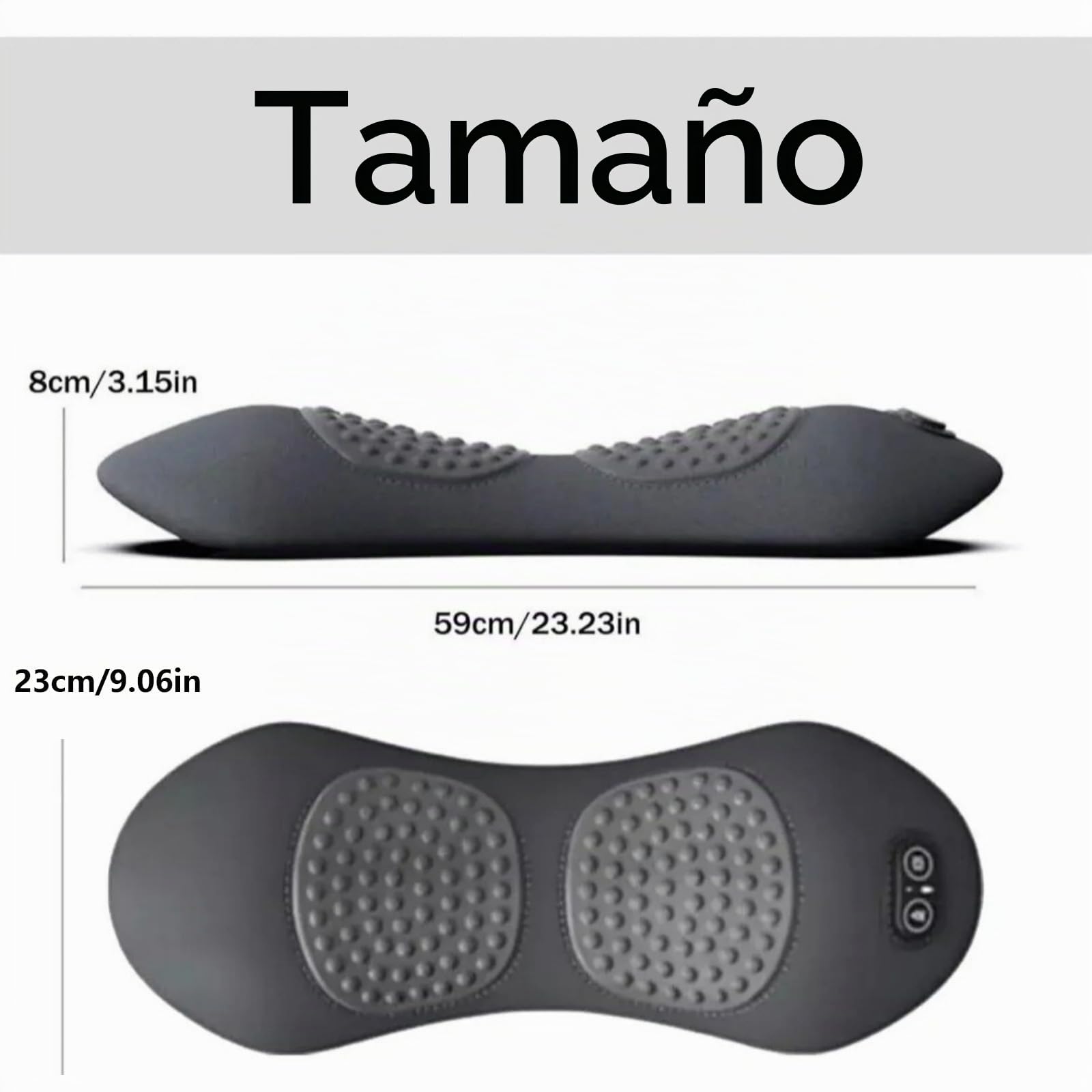 Masajeador De Ciatica Eléctrica 3 En 1, Masajeador De Espalda Triple Fusión Con Calor, Vibración, Levantamiento De Tracción, Portátil Y Enchufable, Regalos Mamá/papá/mujeres (Gris oscuro)
