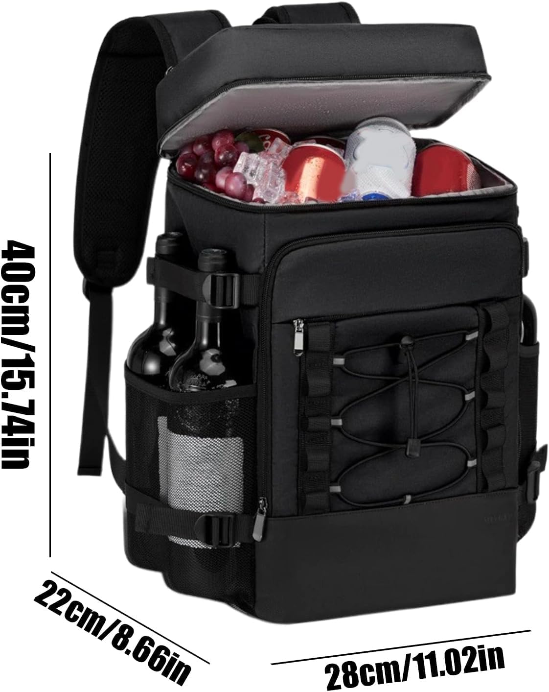 Zaino Termico Frigo 25L, Grande Zaino Refrigerante Impermeabile 40 Lattine, Borsa Termica Porta Pranzo per Spiaggia, Campeggio, Picnic, Barbecue