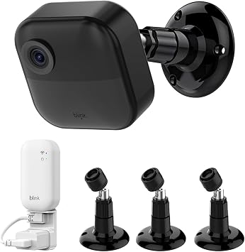 All-New Blink Outdoor Camera Mount, 360 Adjustable Mounting Bracket with Sync Module Outlet Holder for Blink Outdoor 4/ 3rd Gen/ Outdoor 2K+ Camera System Black, 3Pack