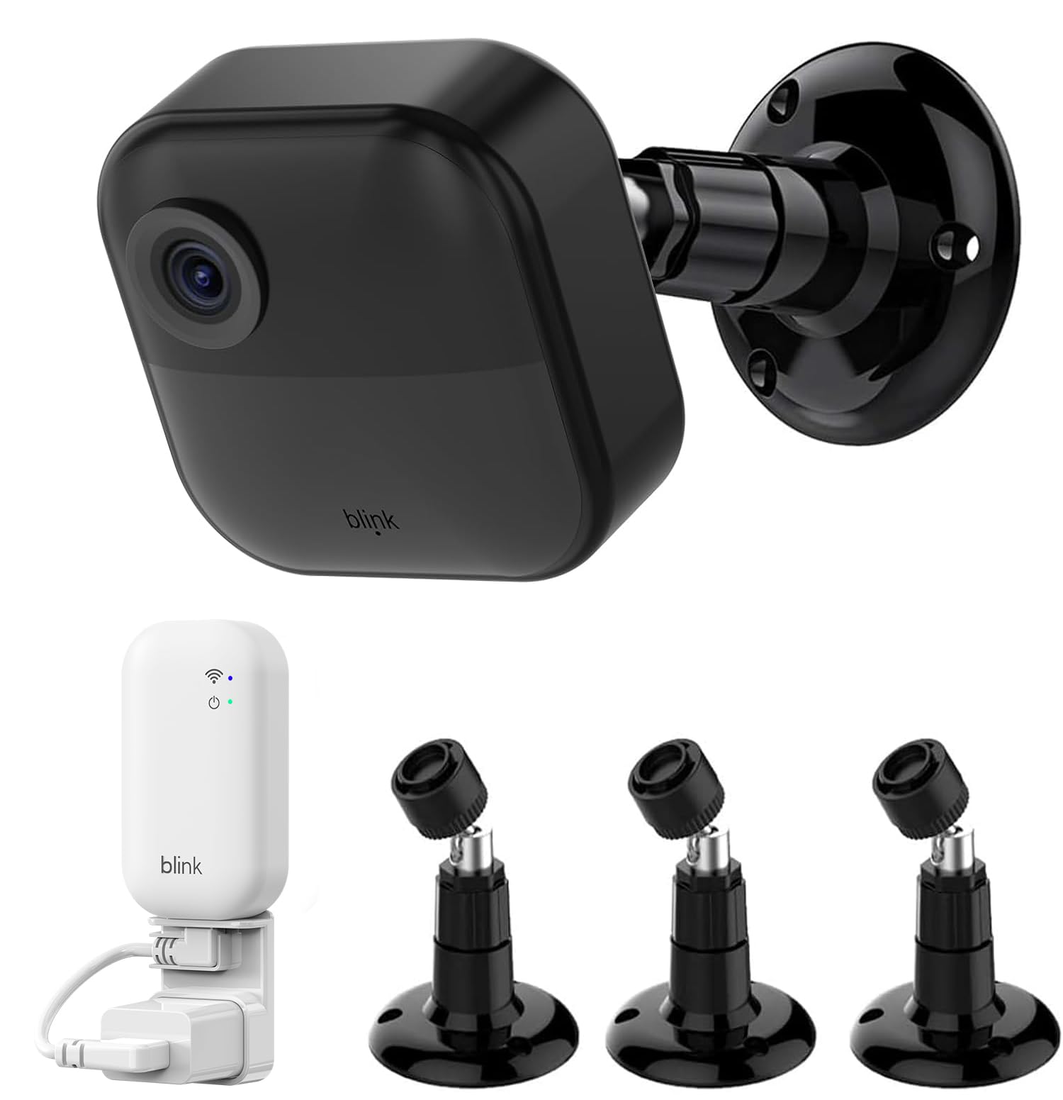 Mount for Blink Outdoor Camera Mount, 360 Degree Adjustable Mount with Blink Sync Module 2 Outlet Mount for All-New Blink Outdoor 4 3 Indoor Security Camera System (Black, 3 Pack)