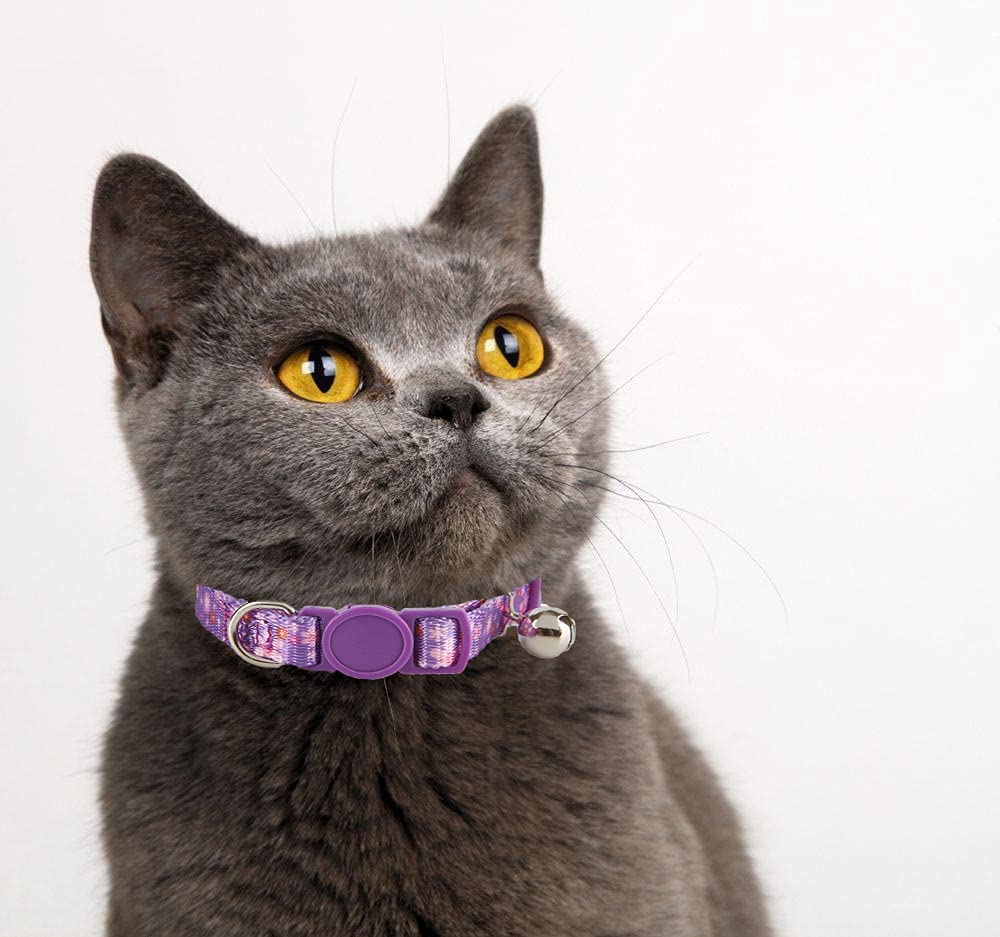 Paquete de 2 collares para gatos con campana, ajustable, floral, lindo collar de gato para gatos hembras
