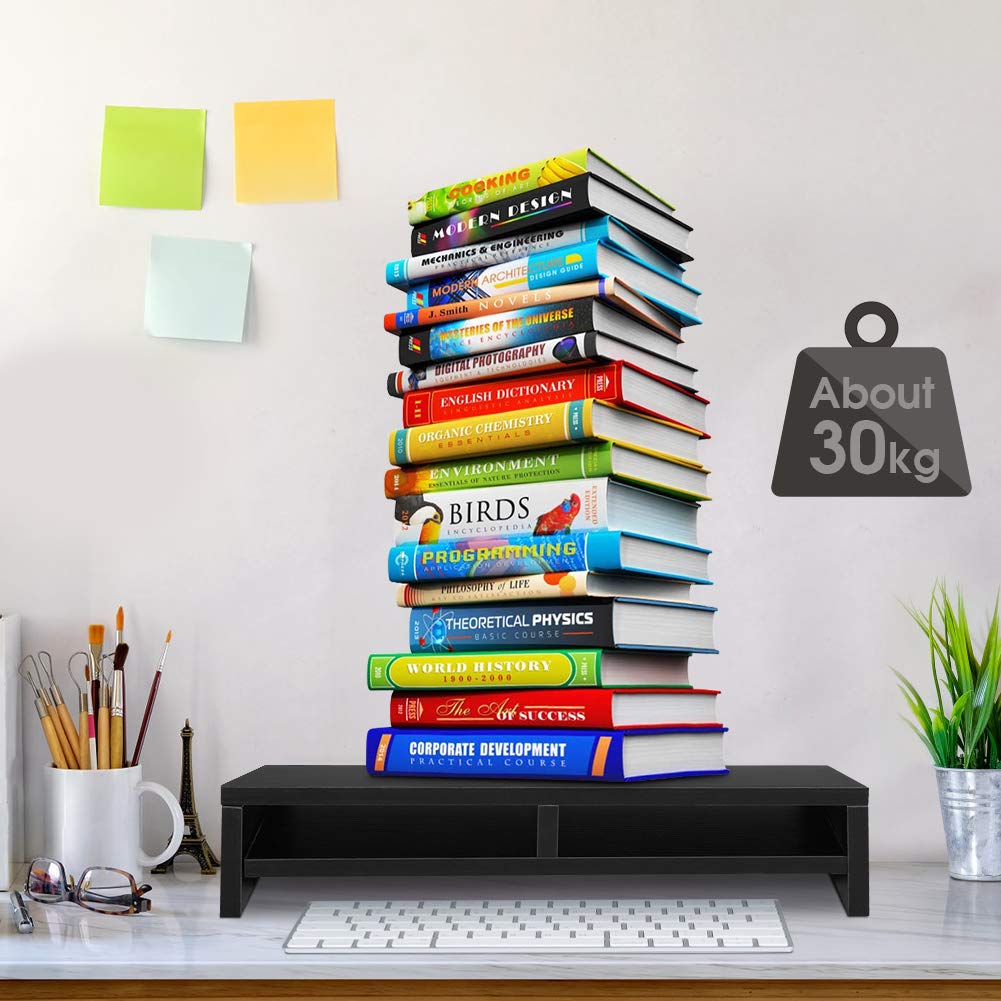Supporto per Monitor per PC con Ripiani, Supporto Monitor Cassetto, Supporto Ergonomico per Laptop,Riser per Schermo, Organizzatore di Archiviazione Desktop per Casa o Ufficio - 50 x 20 x 11,7 cm