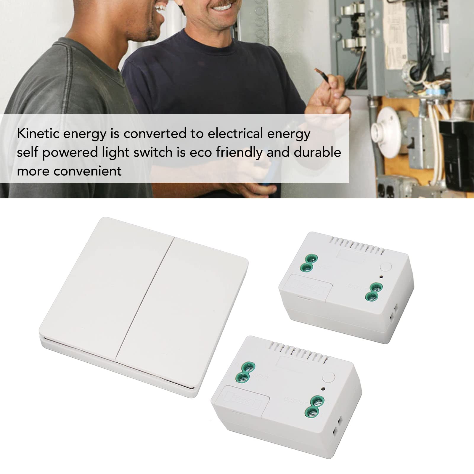 Cryfokt Interruptor de Luz Inalámbrico, Control Remoto con Receptor 433 MHz, Alcance Exterior de 200 M for Hogar y Oficina