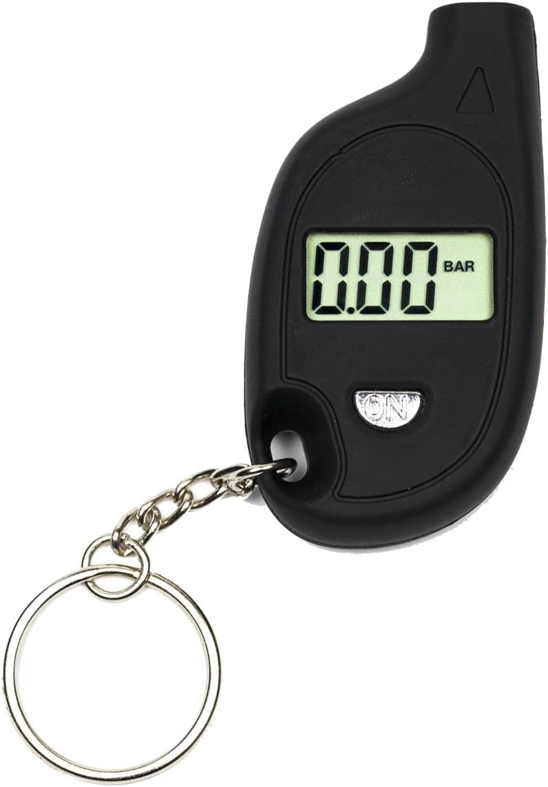 Precision Pocket Digital Manometer Pressure Tester (Instant and accurate reading – 0,2-10/0,2-10/20-999/3-150 PSI KPA BAR KG/cm2) (Ideal for Car, Motorbike, Bicycle Tyres, gyroroue...) 20g – LCD display – Key Ring