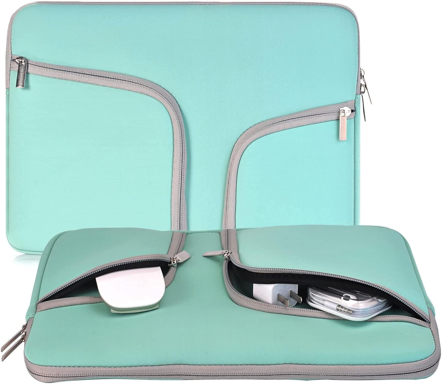 eWINNER Neoprene Protective Laptop Sleeve Compatible with MacBook Pro Air Retina/Chromebook/HP Stream/Dell Inspiron Sony/Notebook Carrying Cases w/2 Pocket (13 inch, Turquoise)