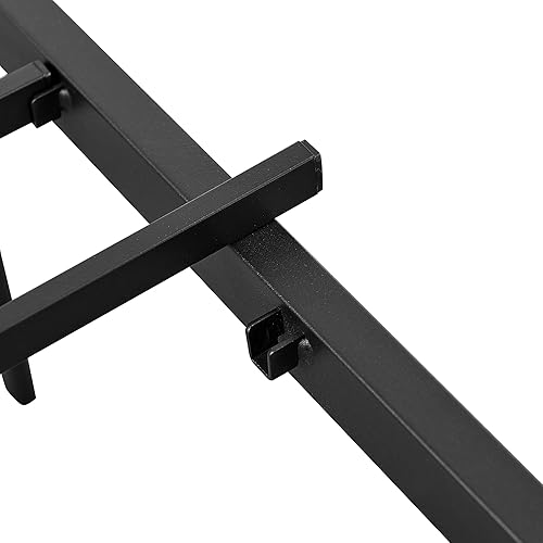 Miniatura 5 de VECELO Marco de cama de plataforma de metal tamaño Queen con cabecero, no necesita somier/base de colchón, flor