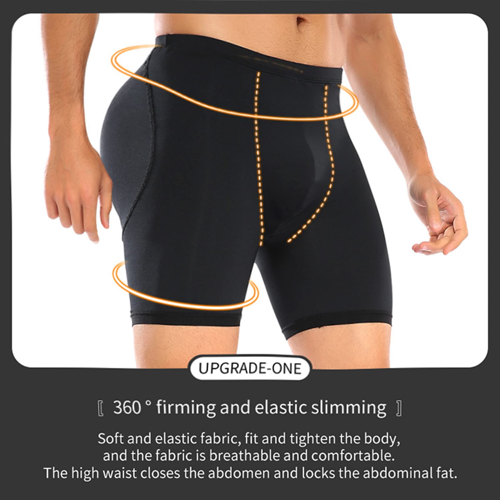 NLAVW Shorts Shorts de Shorts del Cuerpo de los Hombres 4xl-6XL, Shorts Shorts Shorts Breast Shorts Butt Booster Ropa Interior Hip-up Shaper Shaper Shaper Boxer,Negro,3XL