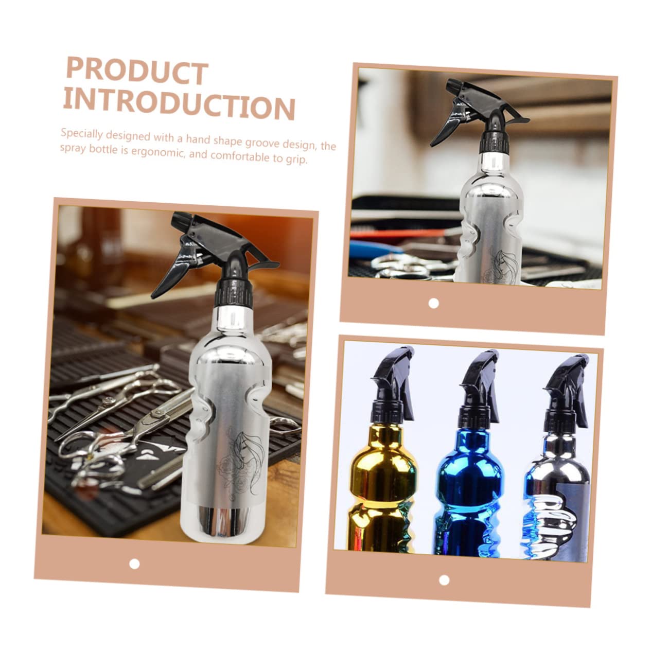 Housoutil 5pezzi Spray Bottle Multifunzionale Per Parrucchieri Nebulizzatore Ricaricabile Per Styling e Giardinaggio Design Vintage Placcato
