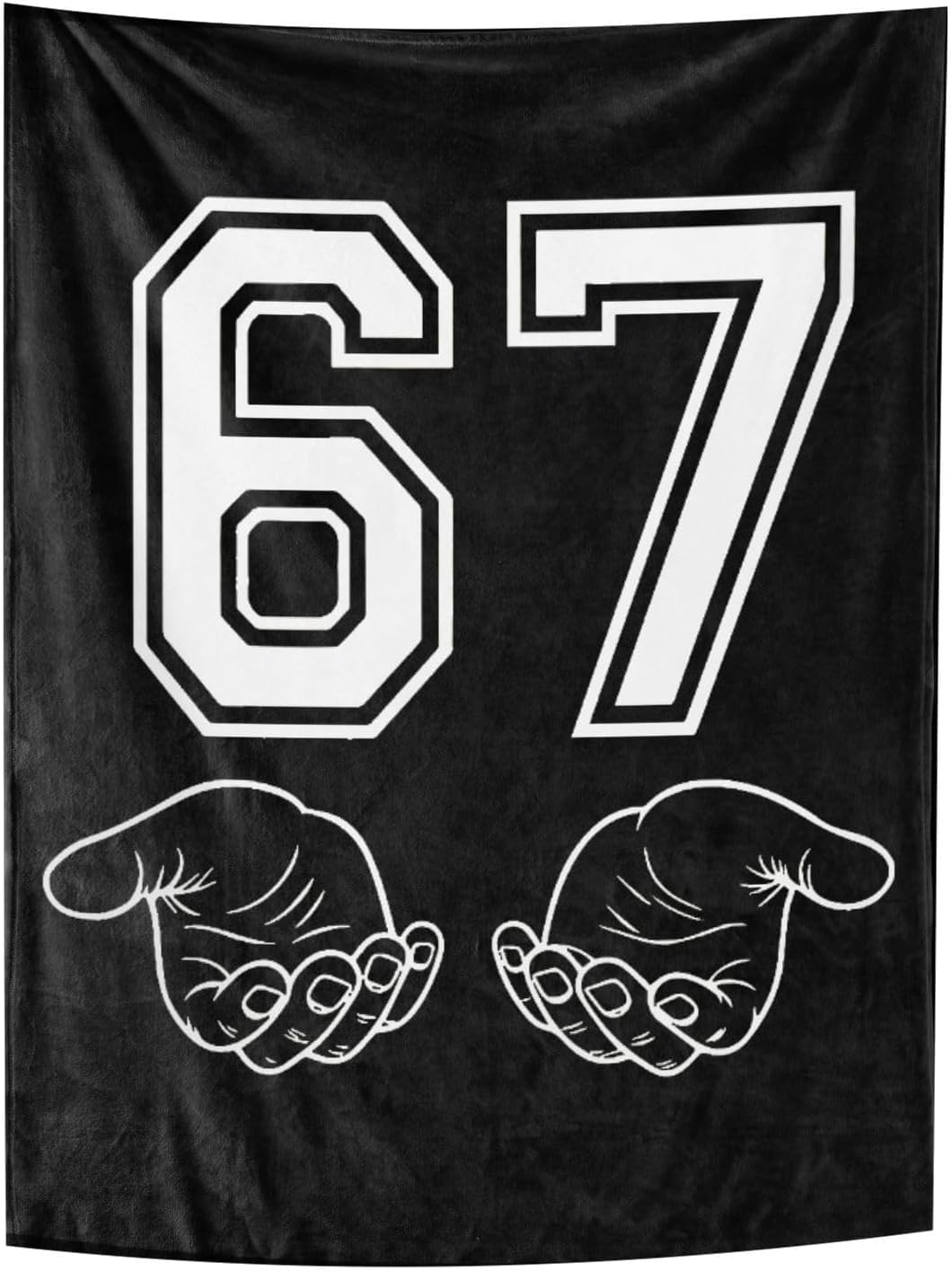 Zidoley 67 Meme Blanket, 150X130cm Inch Six Seven Fleece Throw Blanket, 6-7 Soft Warm Couverture Douce for Bed Sofas, 6 7 Plush Blankets (Black 67, 150X130cm)