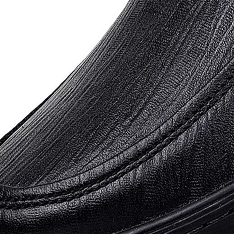 Men's Business Dress Shoes Thick-Soled Breathable Rubber Shoes Square-Heeled Height-Increasing Round-Toed wear-Resistant Comfortable Shoes for Men