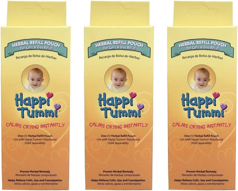 Happi Tummi Herbal Refill Pack - Relief for Infants and Babies with Colic, Gas, and Upset Tummies (3 Pack)