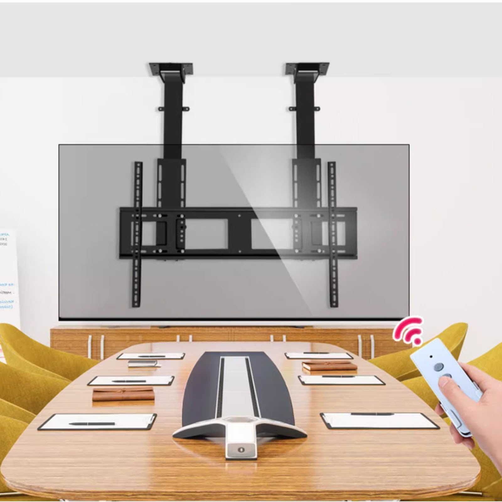 Soporte De Tv Motorizado - Elevador Eléctrico De Tv De Altura Ajustable - Soporte De Techo Motorizado Para Tv Con Control Remoto, Elevador Eléctrico Telescópico Para Tv Con Elevación Automática, Comp