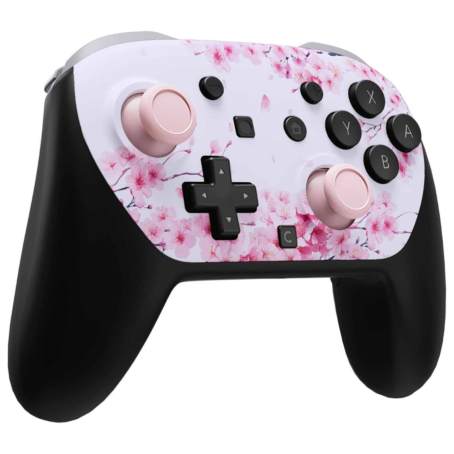 eXtremeRate DIY Replacement Faceplate Shell for Nintendo Switch 2 Pro Controller, Custom Front Housing Case, Thumbsticks and Screwdriver Tools for Switch 2 Pro Controller - Cherry Blossom Whisper